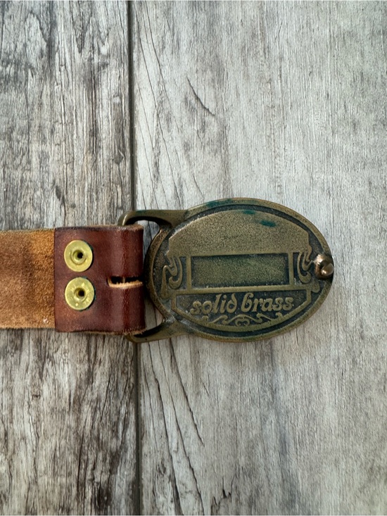 Tech Ether Guild Vintage Stone Brass Buckle And Belt